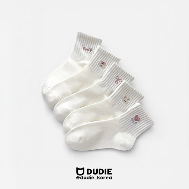 【取寄】dudie｜all-q socks set (5pcs)｜オールQソックス5足セット｜M-XL｜kids&jr｜26 spring