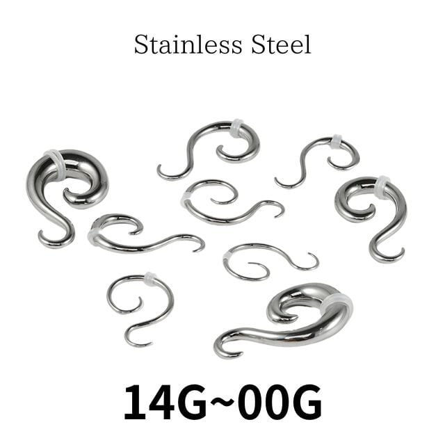 ボディピアス 10G 8G スパイラル フックピアス ステンレスピアス つけ