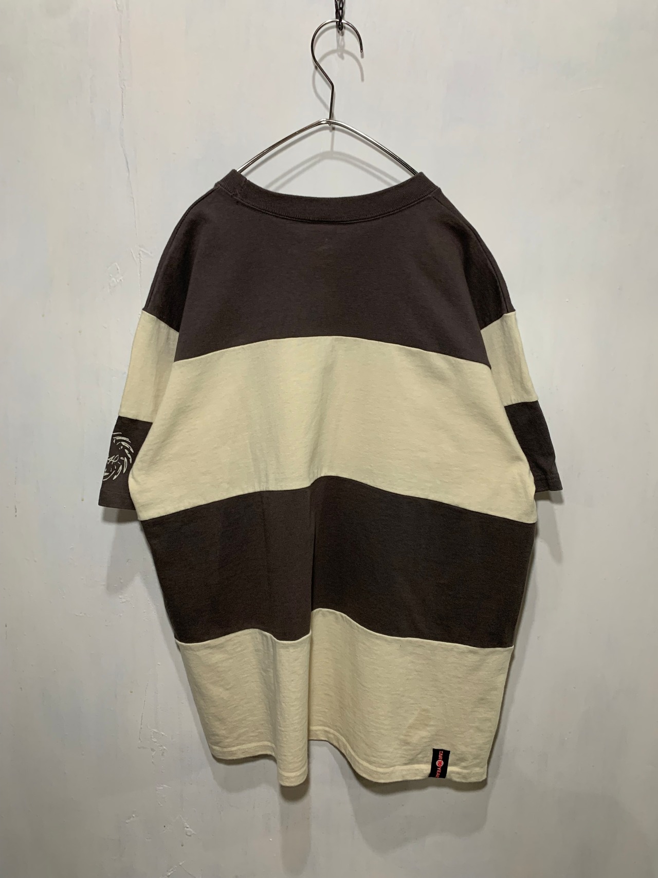 90's COTTON DELUXE Border T-Shirt Made in USA【L】