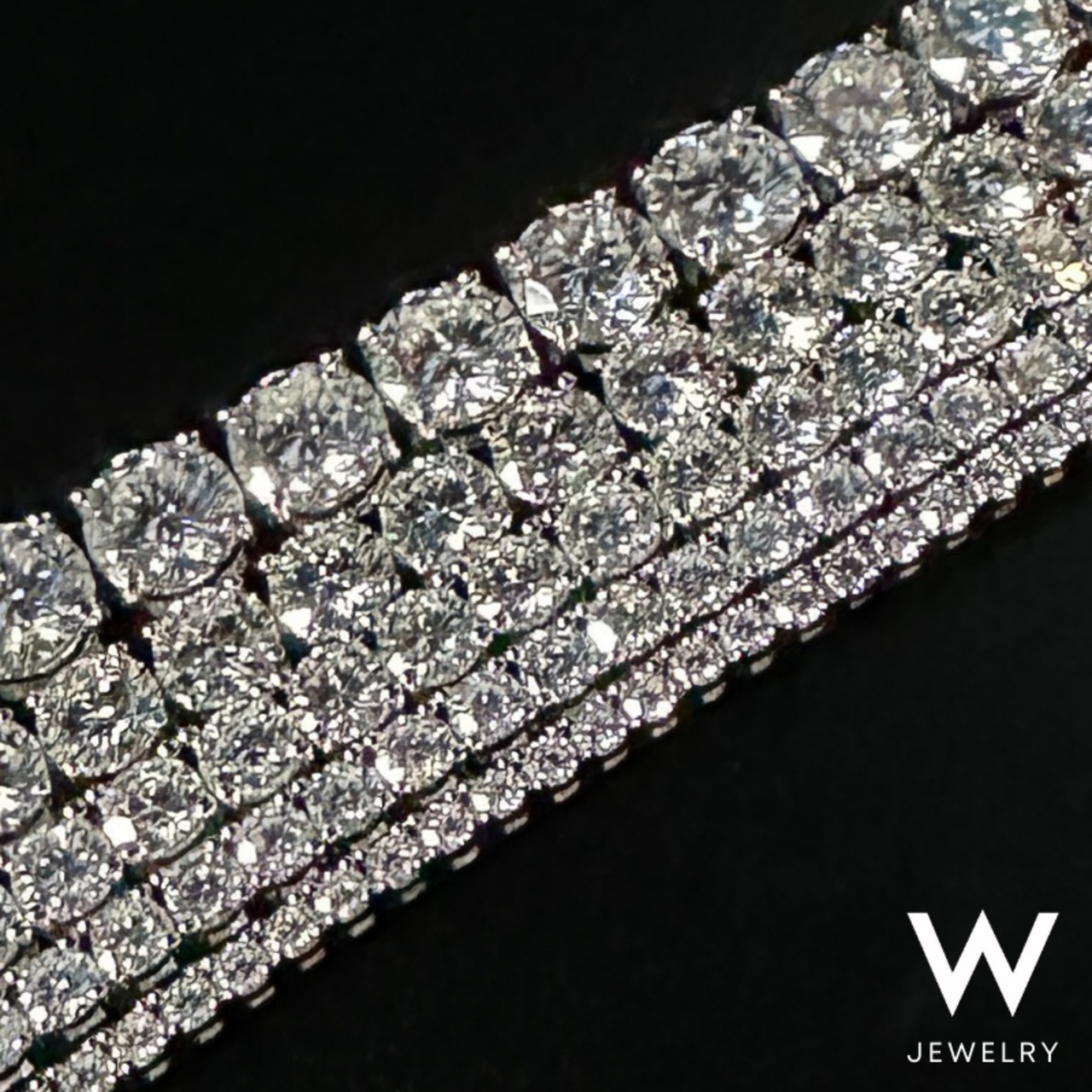 W Jewelry Moissanite "Tennis Chain Bracelet" Silver 3mm - 5