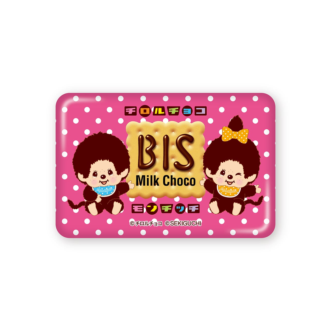 チョコ様　缶バッジ チロルチョコ×モンチッチ スクエア缶バッジ BIS | ニッポンノイチ