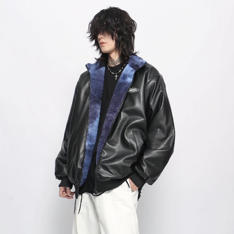 mblue ボアレザージャケット 7272f68f76a313d7e80c77f9cf7aea