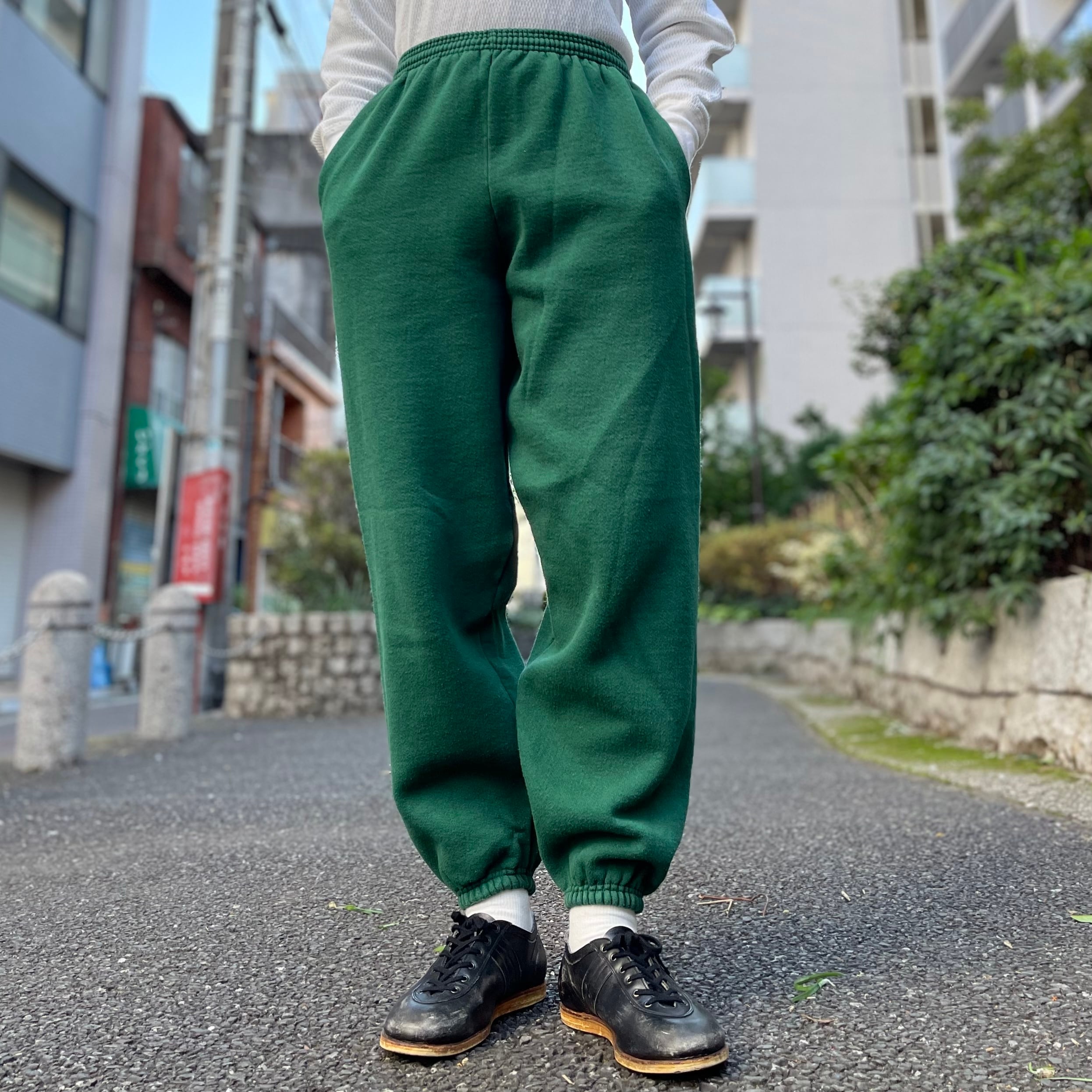 M』90年代 USA製 Hanes スウェット パンツ 緑 古着 古着屋 高円寺 ...