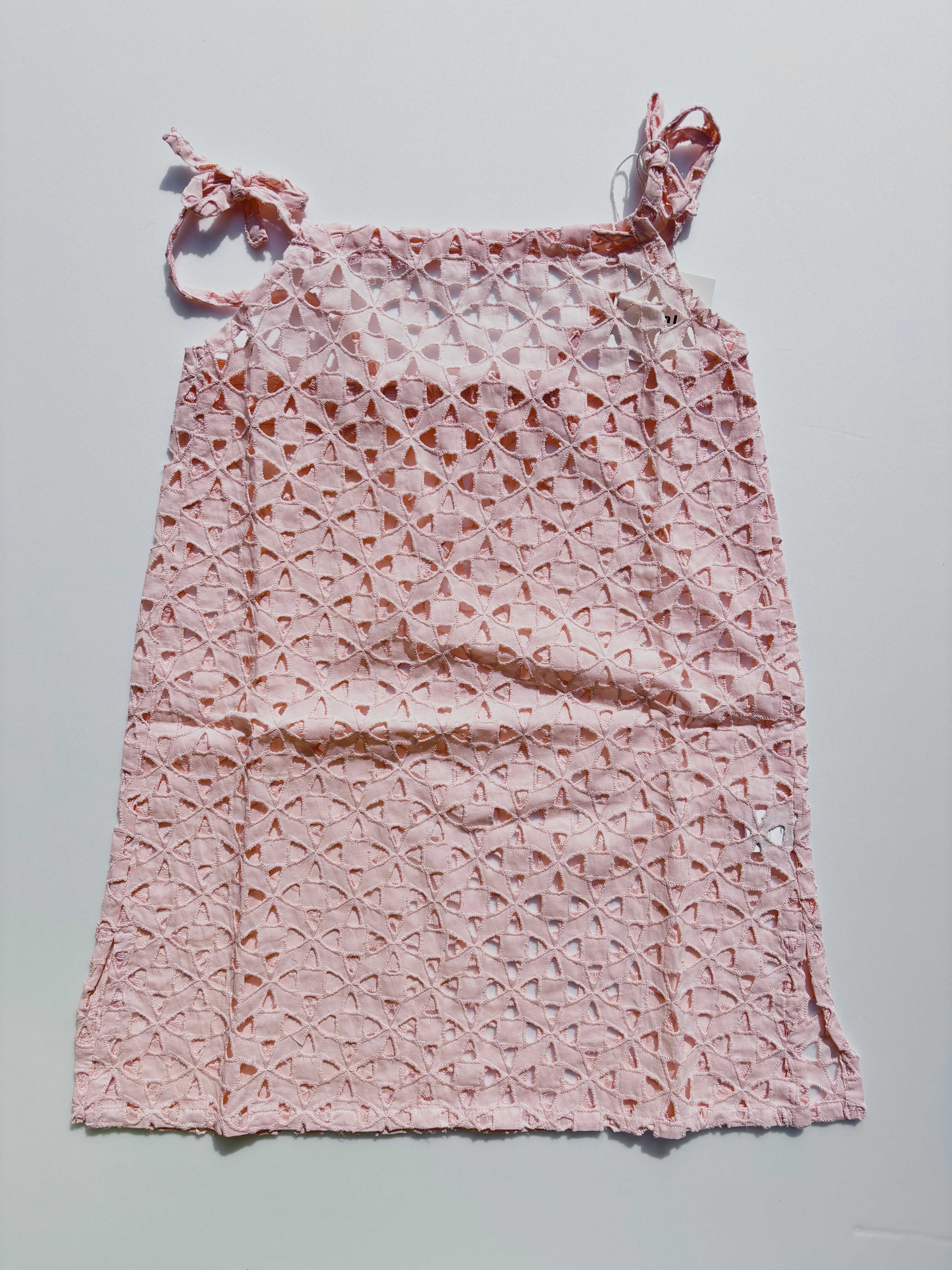 【26SS】&PAL(アンドパル)レースワンピース ベビーピンク(80/90/100/110/120)ワンピース レース カットワーク