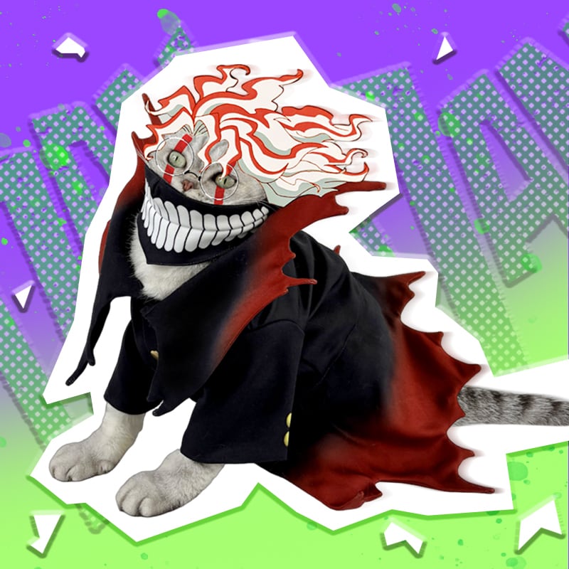 ペット用 コスプレ衣装 猫服 犬服 ダンダダン 風 オカルン 変身姿衣装