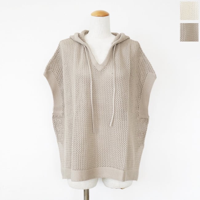 siro de labonte (シロ) ベスト メッシュ フード サイドスリット ハイツイストコットン R613103