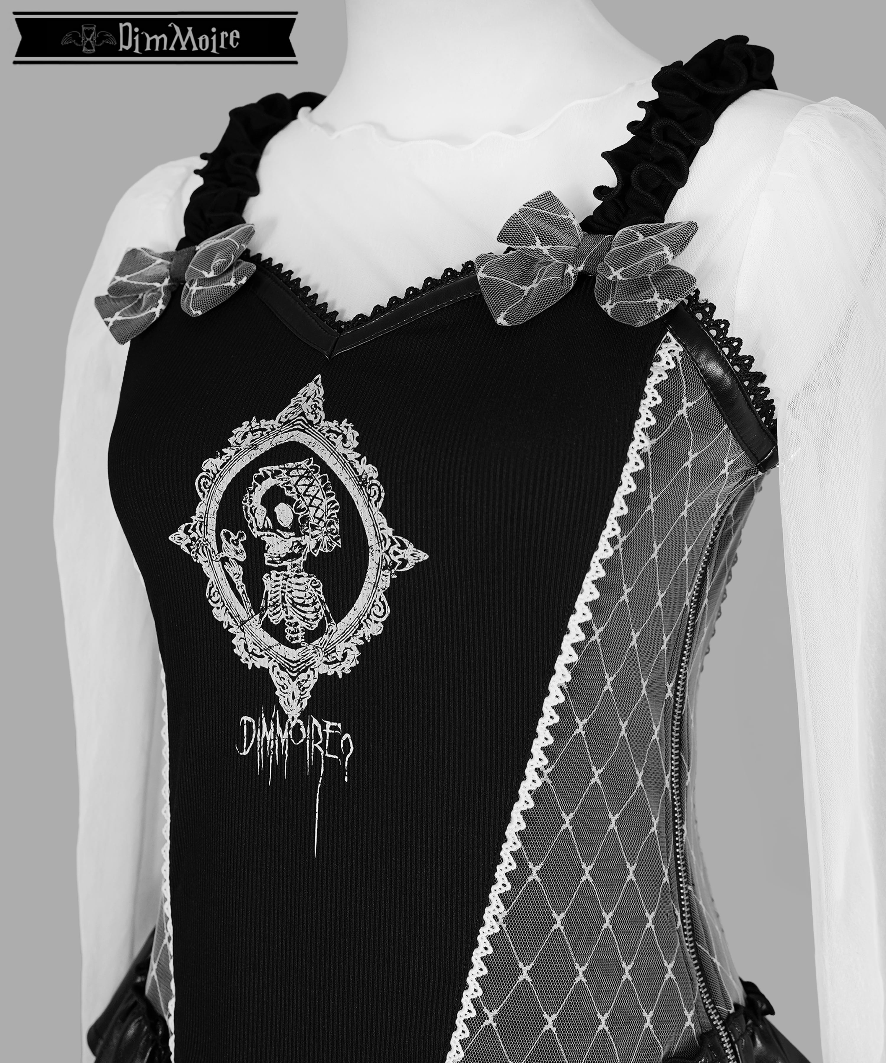 Baby Skull Layered Dress【Black＆White】 | DimMoire