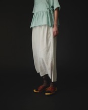 【suie】Bamboo linen skirt/バンブーリネンスリットスカート(シルバーグレー)