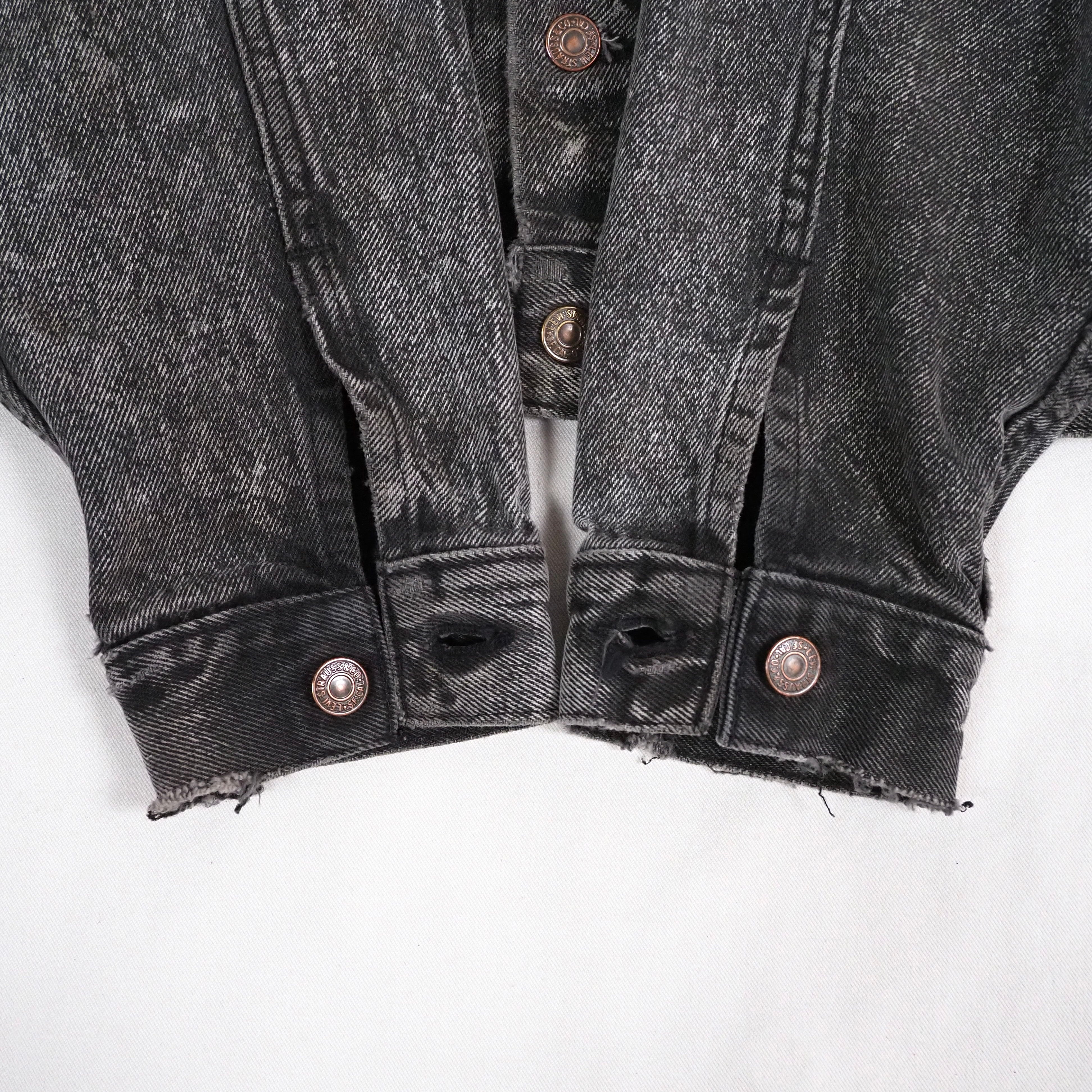 88's Levi's 70507-0253 Black Acid Wash Denim Jacket M USA製
