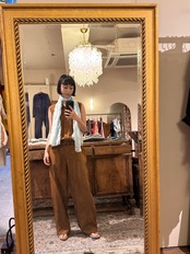 Max Mara made in Italy ブラウンリネンオールインワン