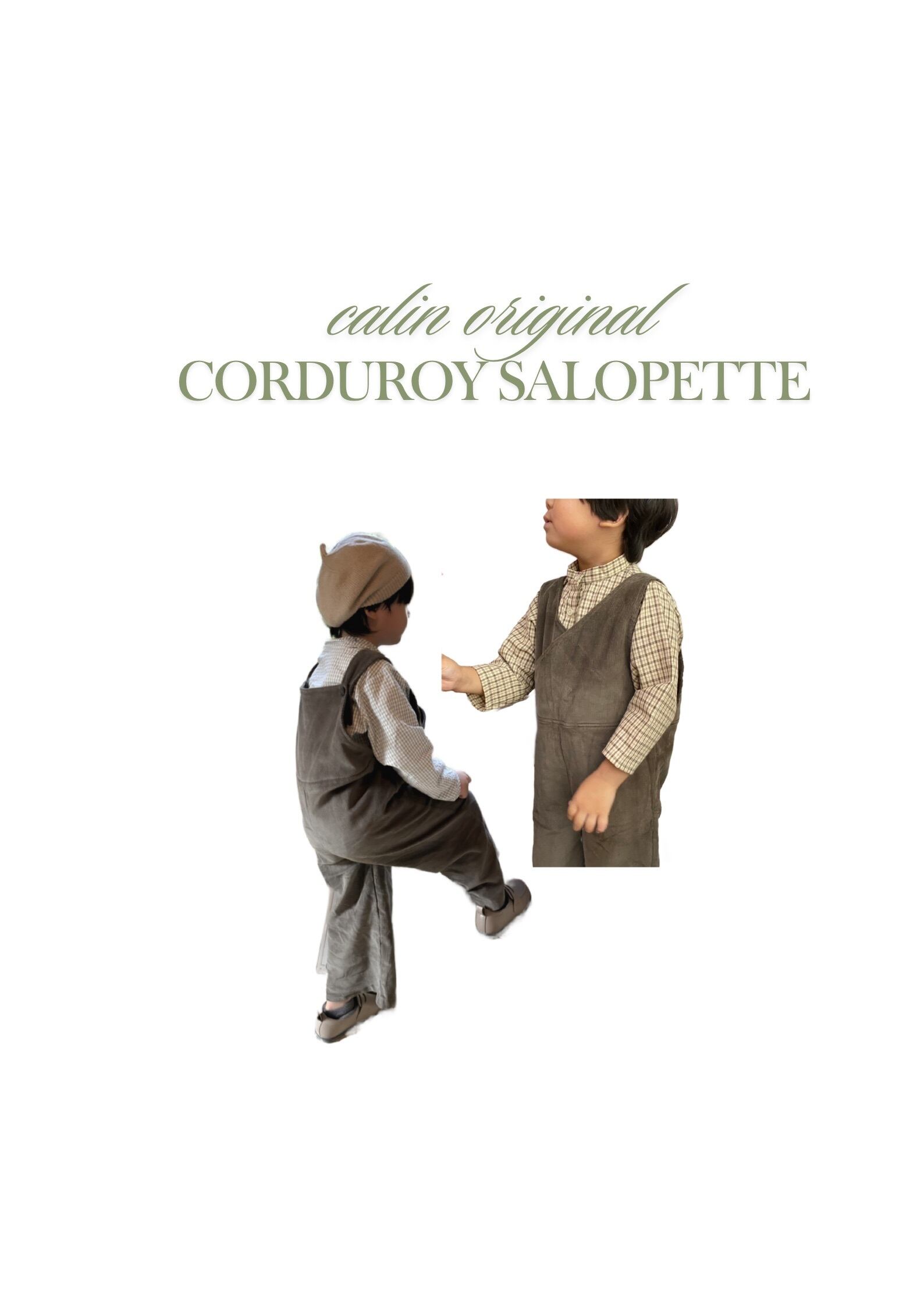 【ORIGINAL】2way corduroy salopette