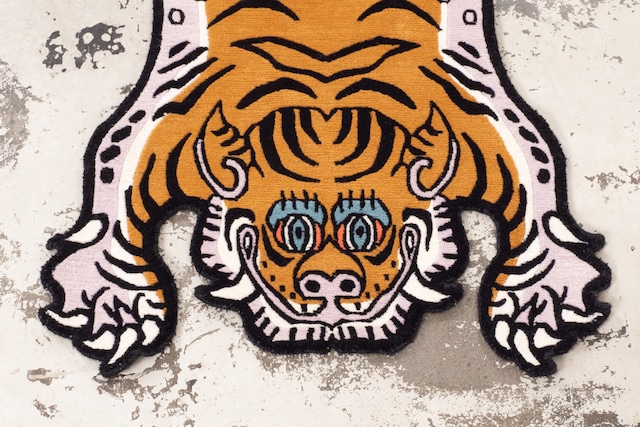 Tibetan Tiger Rug 《Sサイズ•ウール・オリジナル2・マスタードイエロー414》チベタンタイガーラグ