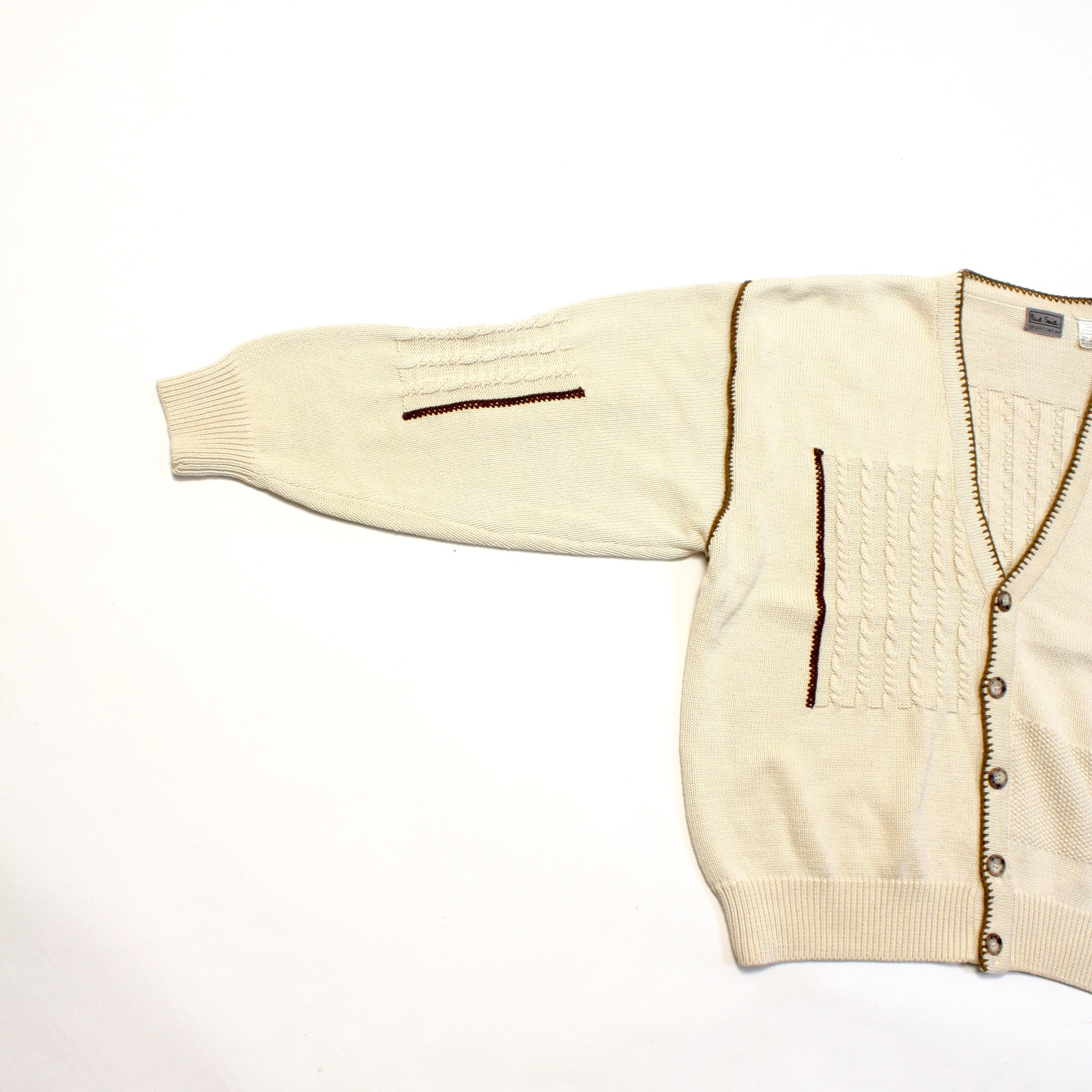 0305. 1990's paul smith piping knit cardigan 90s 90年代 ポール