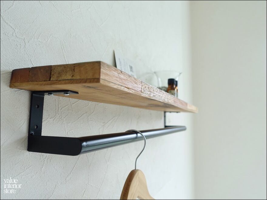 オールドチークマルチハンガーMIX ウォールハンガー 棚付きタオル掛け