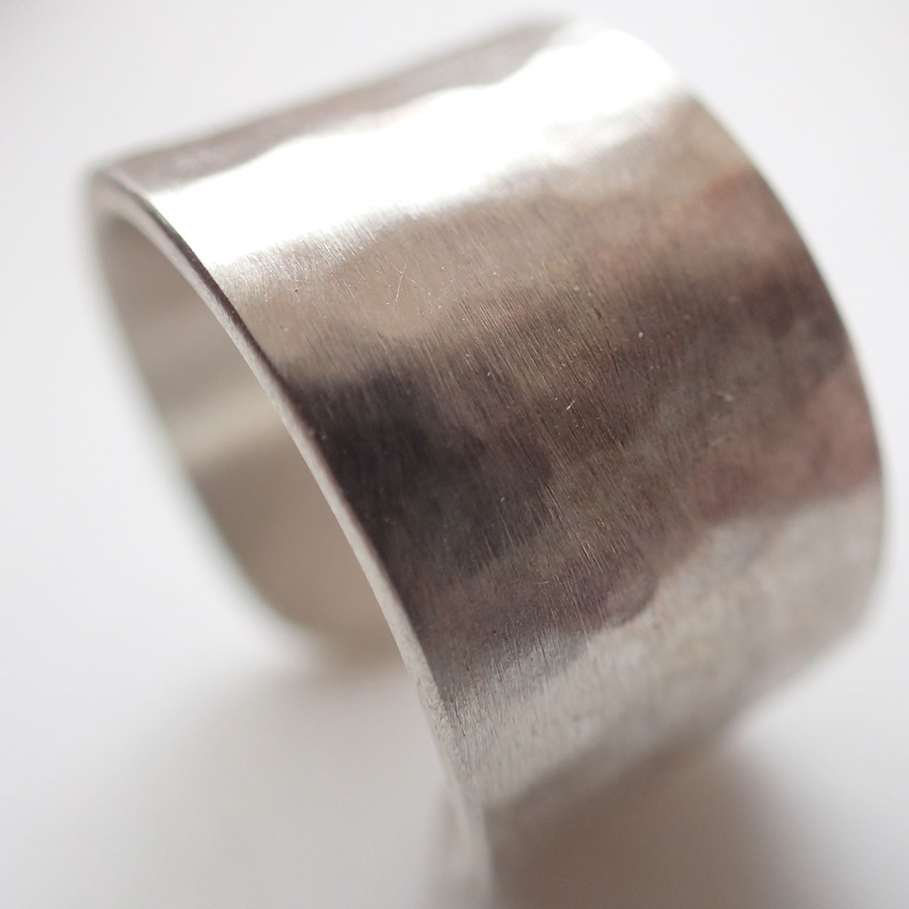 Hammered Flat Open Ring(13mm)　