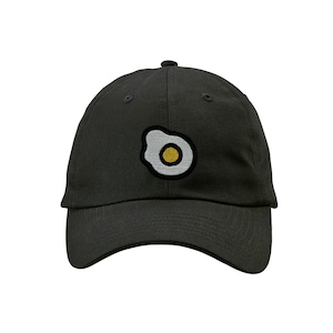 かわいい 目玉焼き 刺繍キャップ cap-a_ss011 帽子 コットン ツイル ロー キャップ ワンポイント