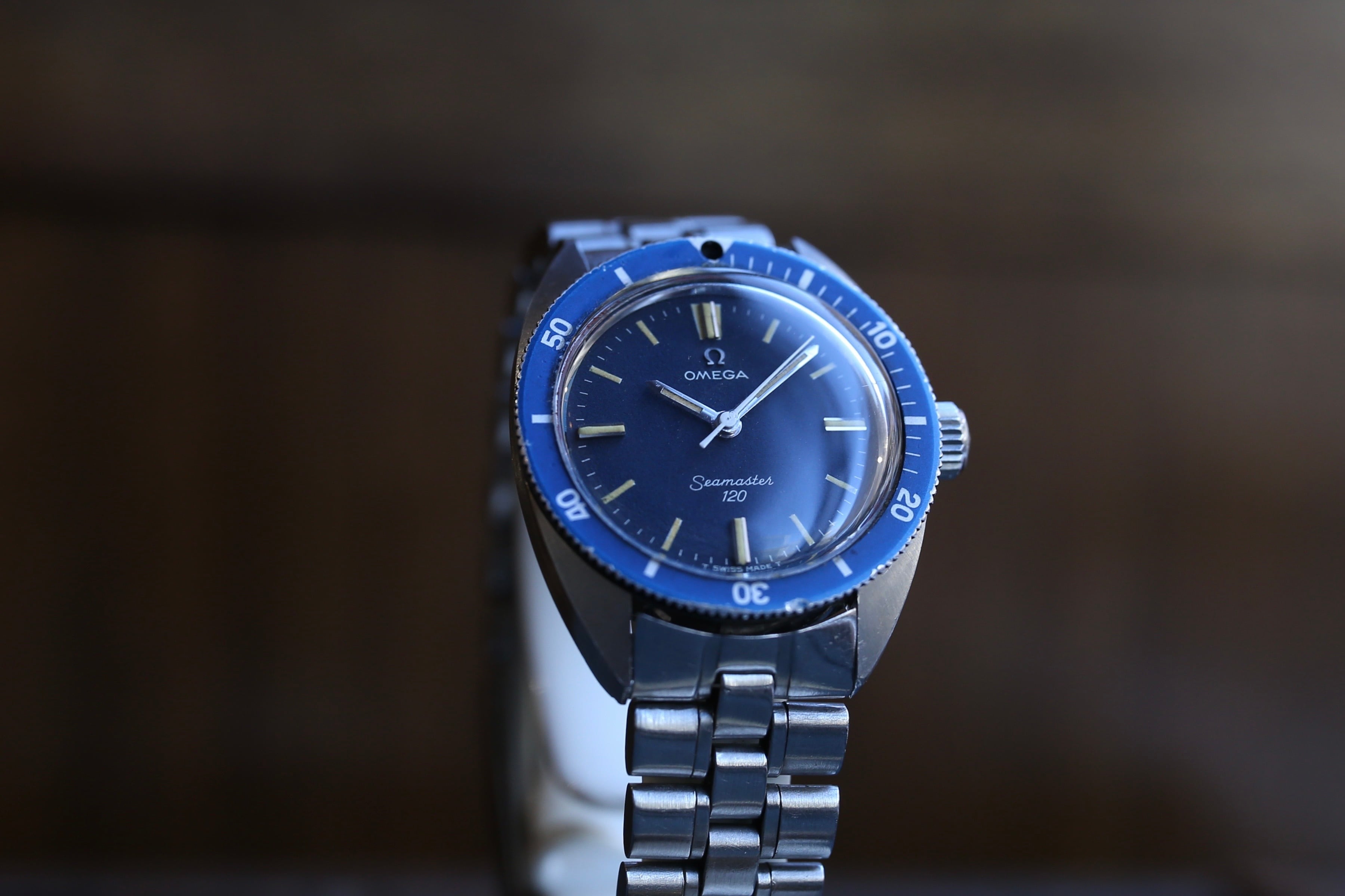 OMEGA】1969 シーマスター120 ボーイズサイズ ”ブルー” 手巻き 3連純正