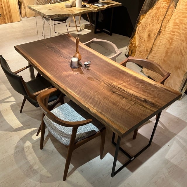 ウォールナット_1800×790-770-795×51_青山店_テーブル天板/一枚板