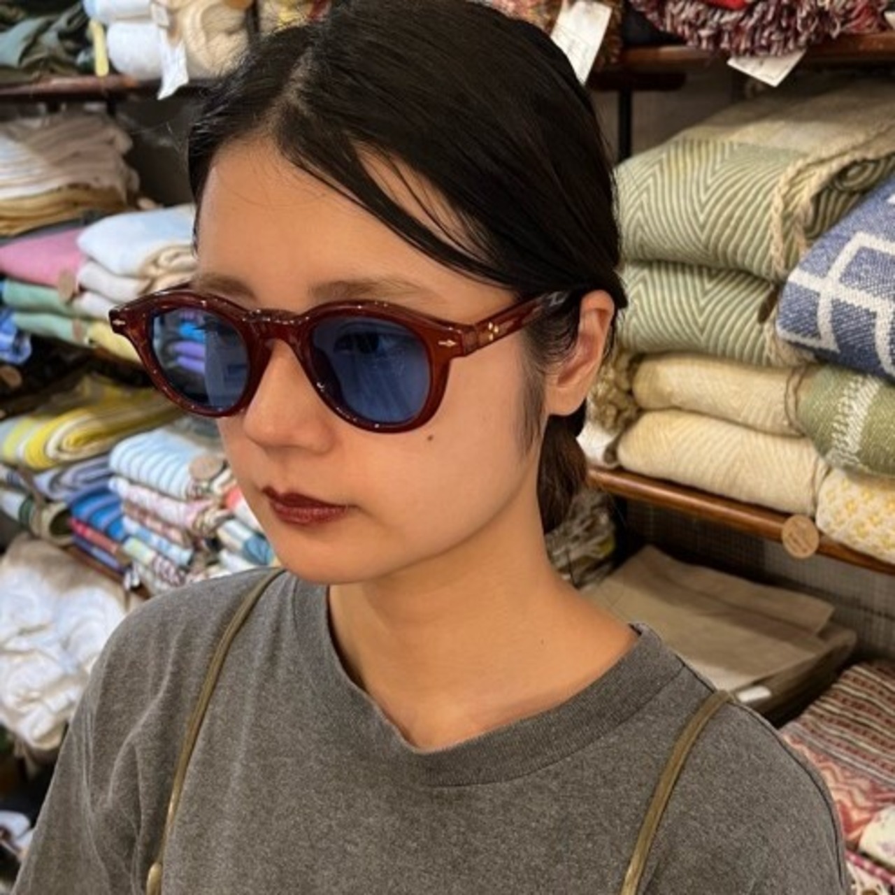 TOPANGA Accessory Rivet Round Sunglasses　リベットラウンドサングラス 5Type 　クリア　べっ甲　Sunglass