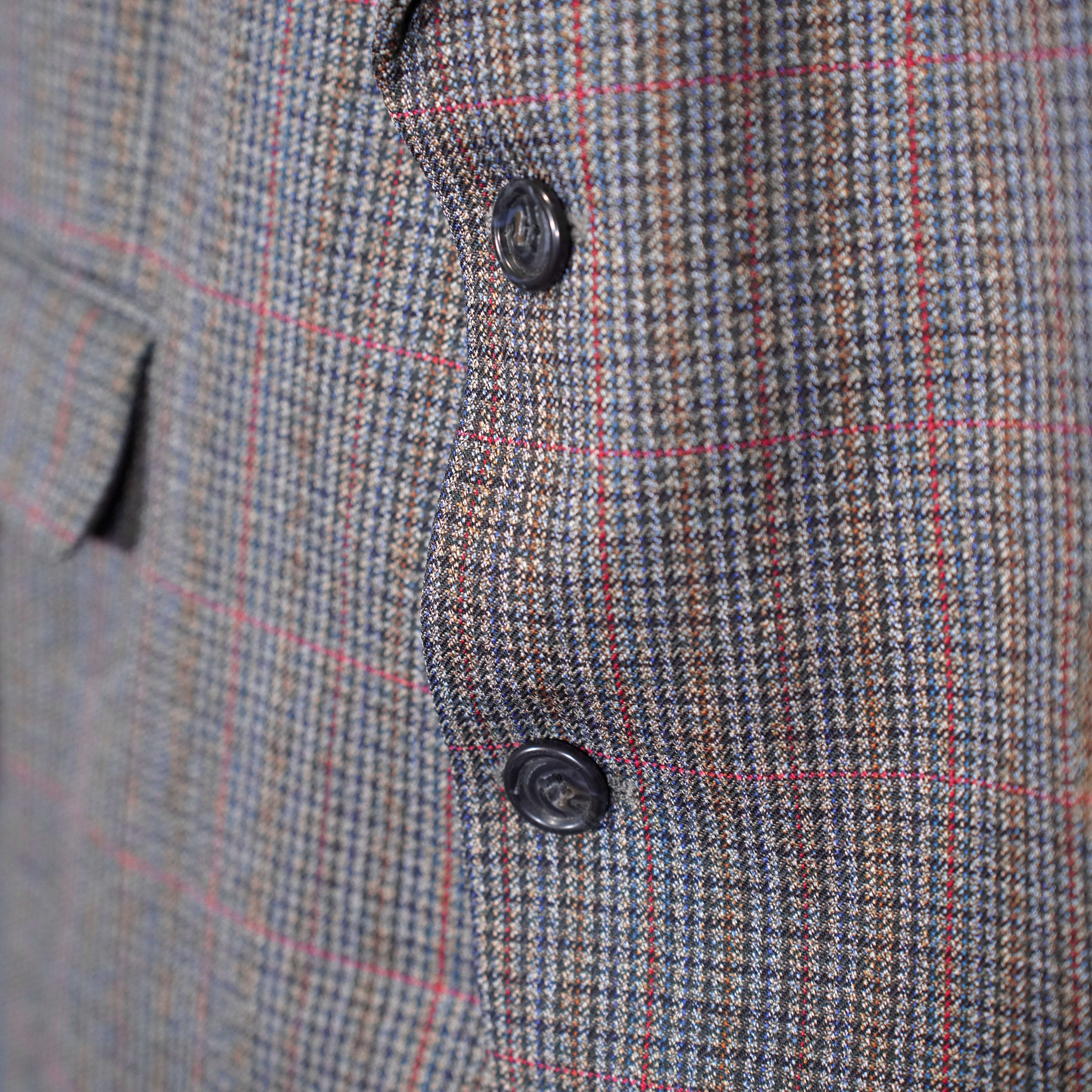 EU VINTAGE CARL GROSS CHECK PATTERNED WOOL SET UP SUIT/ヨーロッパ