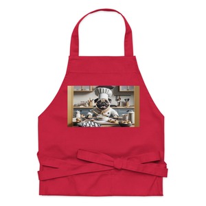 Organic print apron - pastry chef pug -　　apr24