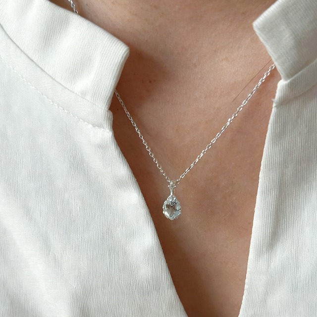 Milky天空の雫トパーズネックレス 2s