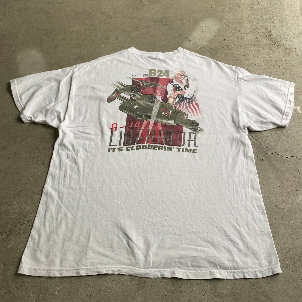 90年代 アンクルサム B-24 LIBERATOR バックプリント ポケットTシャツ 