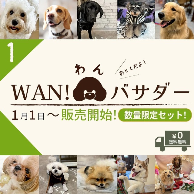WANバサダー2点セット【2026年1月分】数量限定！《全犬種用》送料無料 ＃wanバサダー WANBASSADOR ワンバサダー  (鹿肉・鶏肉・いのしし・おさかな・アラカルト・大地の恵み・SWEETS・wanbassador )