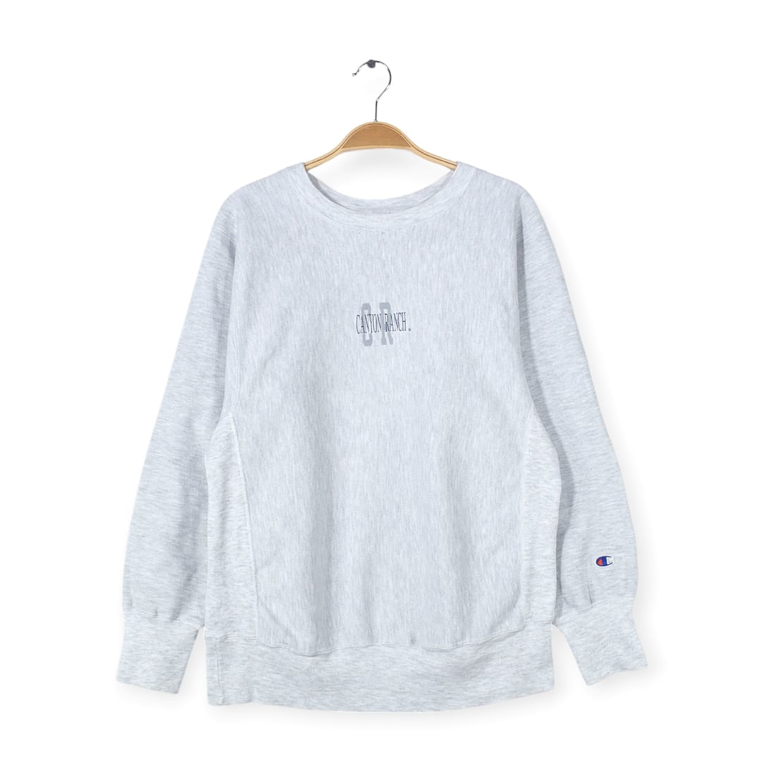 90s チャンピオン メキシコ製 リバースタイプ ヴィンテージスウェット CANYON RANCH 霜降りグレー CHAMPION オールド メンズM 古着 @CF0851