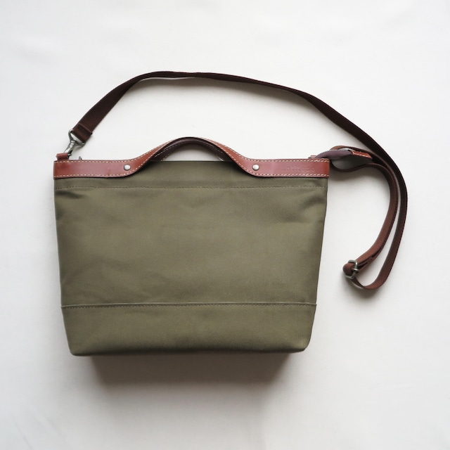 Paraffin canvas  2WAY (tote & Shoulder) bag 「advantage」KHAKI