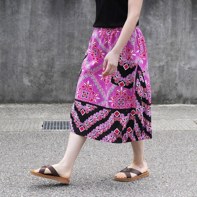 アフリカ布のバルーンスカート（カンガスカート）コクーンスカート