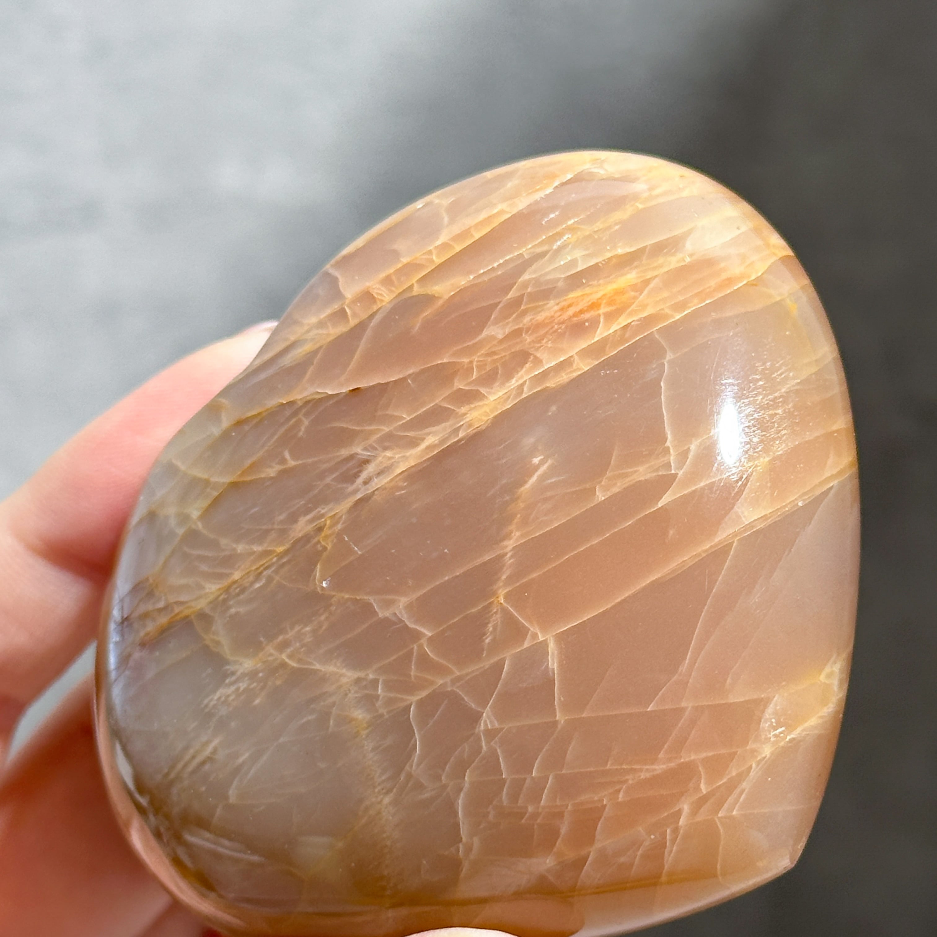 ピーチムーンストーン ハート31♡Peach Moon Stone♡天然石・鉱物