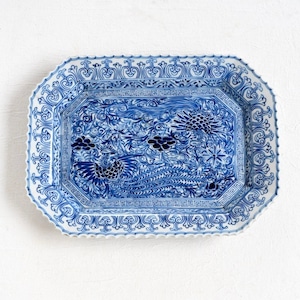 【40203】伊万里 伊万里 染付額皿 明治/ Imari Sometsuke Plate  / Meiji Era