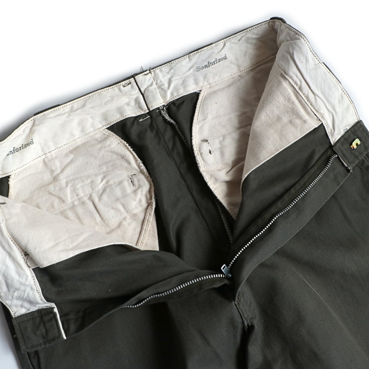 60s Dickiesディッキーズ TALON ジップ チノ ワーク パンツ USED 古着