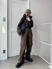 ミニzipショートPK/ダークブラウン