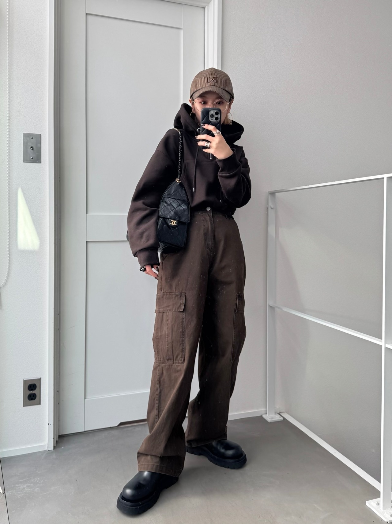 ミニzipショートPK/ダークブラウン