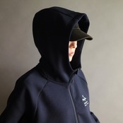 Slogan.ダンボールニットジップフーディ_ネイビー