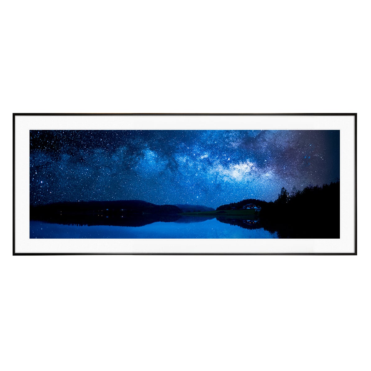 星空写真 星座と美しい風景 インテリアアートパノラマ横長額装 AS3134