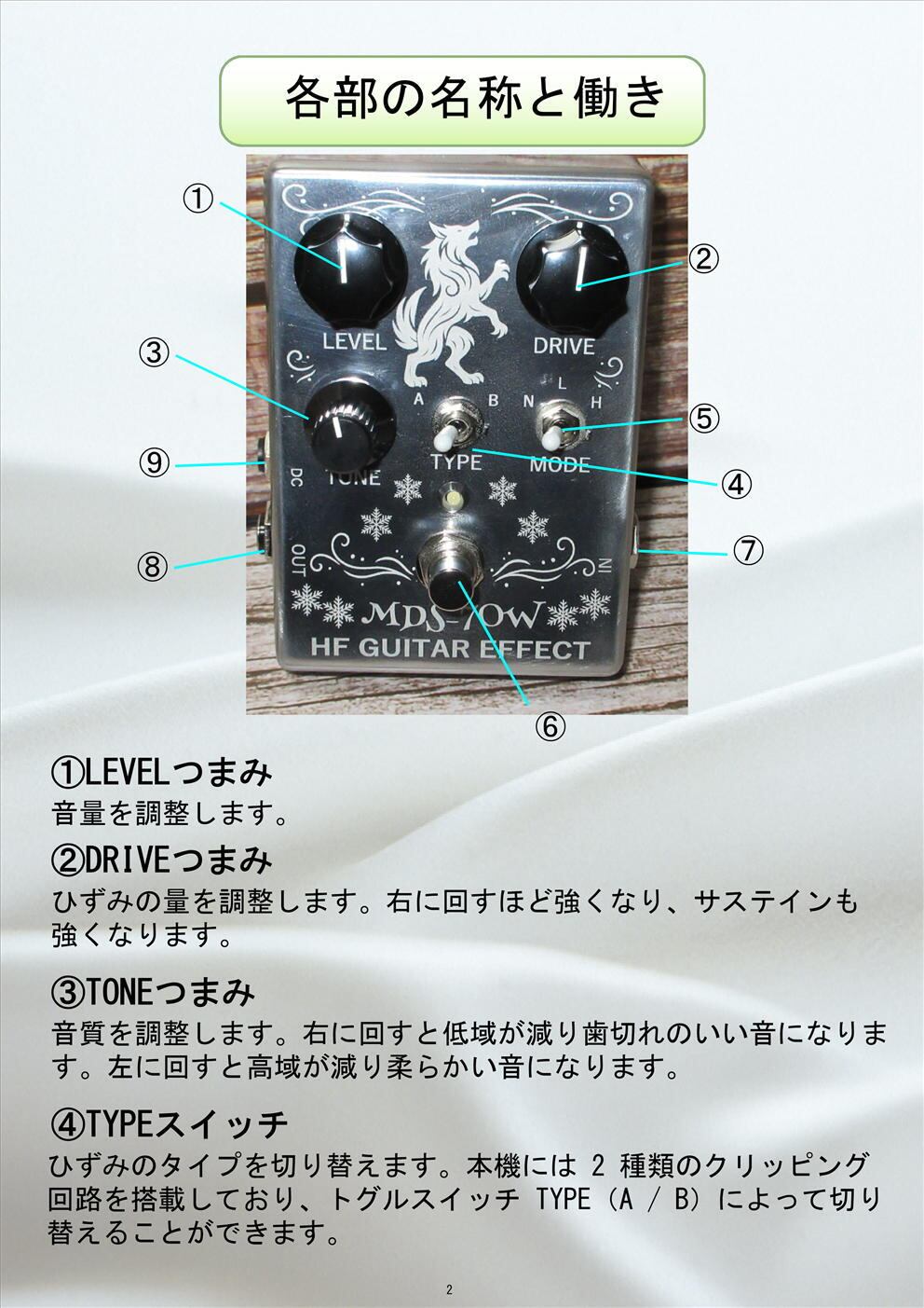 MDS-70W (ディストーションペダル) | HF GUITAR EFFECT