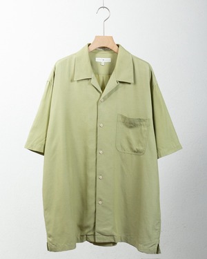 open collar silk cotton shirt