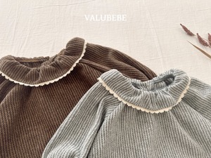 【予約/特典】valu bebe / herringbone frill blouse