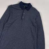 dunhill ダンヒル CLASSIC FIT ボーダー ウール ポロニット シャツ XS/ネイビー ブルー系 メンズ