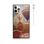 凛音 - 和風 四角型 強化ガラスiPhoneケース