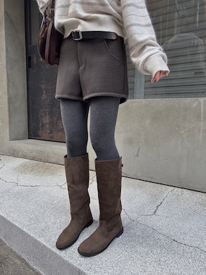 wide tube belt long boots