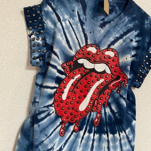 ローリング・ストーンズ　The Rolling Stones スタッズ　タイダイtシャツ