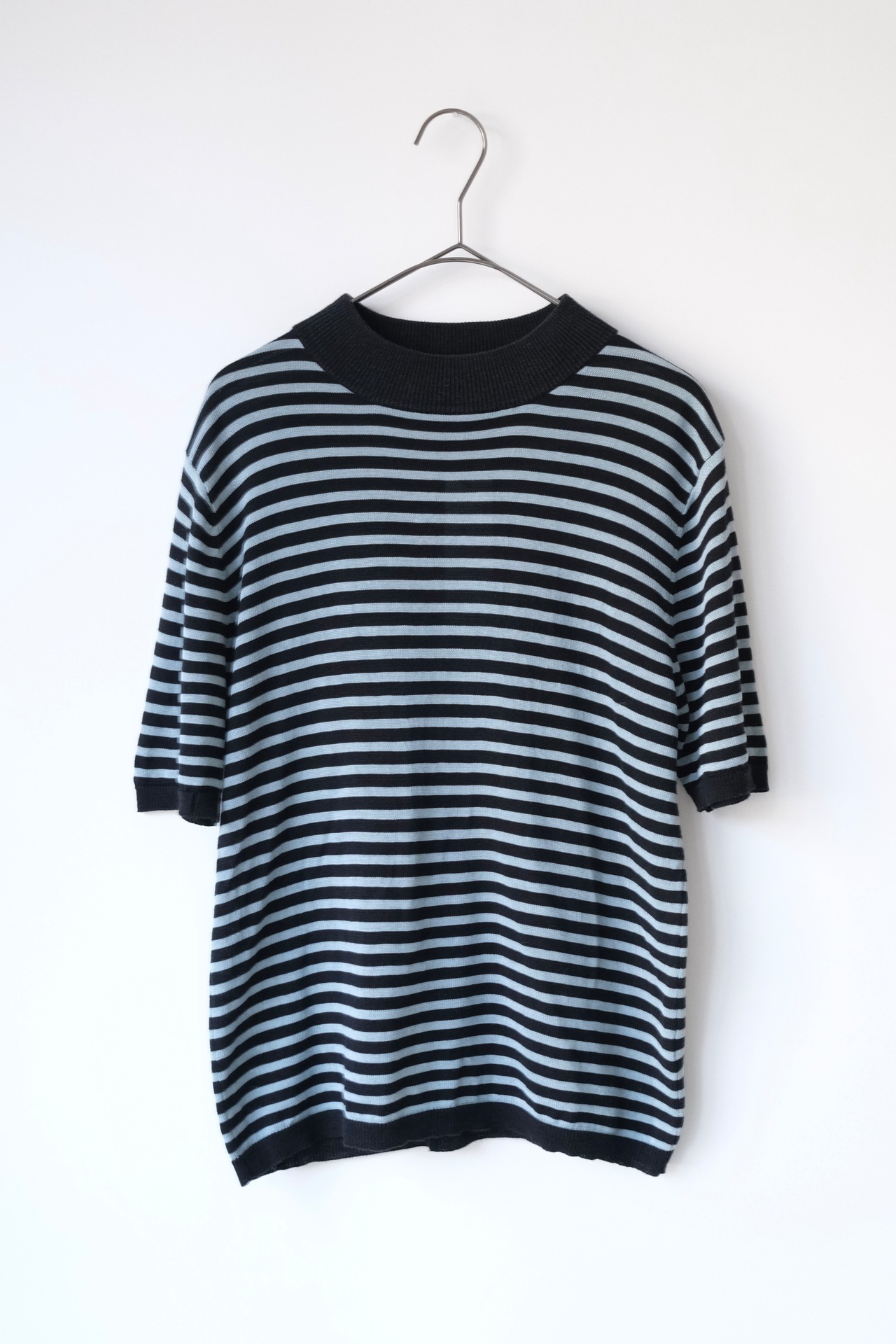 Stripe summer silk knit top