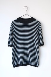 Stripe summer silk knit top