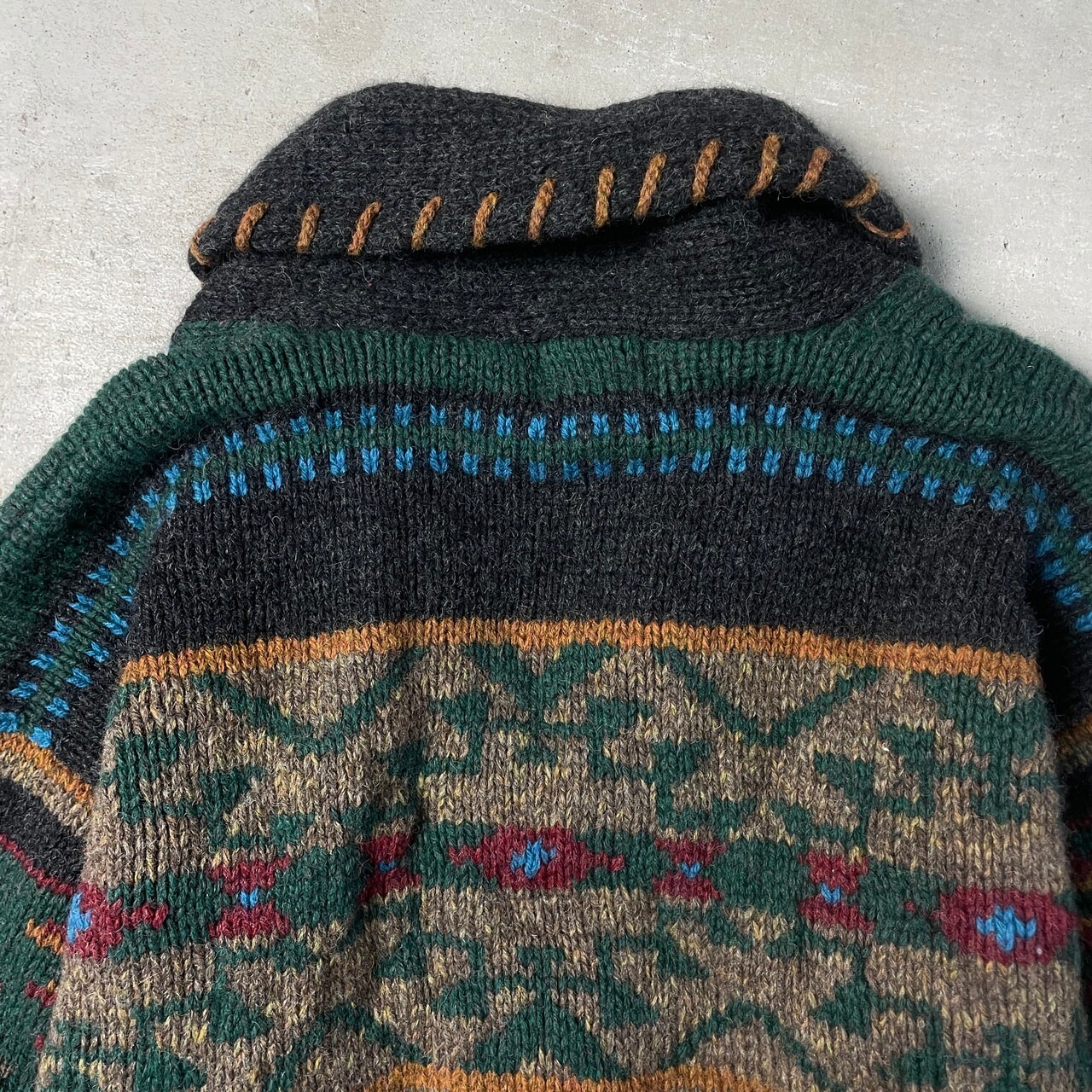 90年代 Woolrich ウールリッチ ウールニットカーディガン ネイティブ柄 