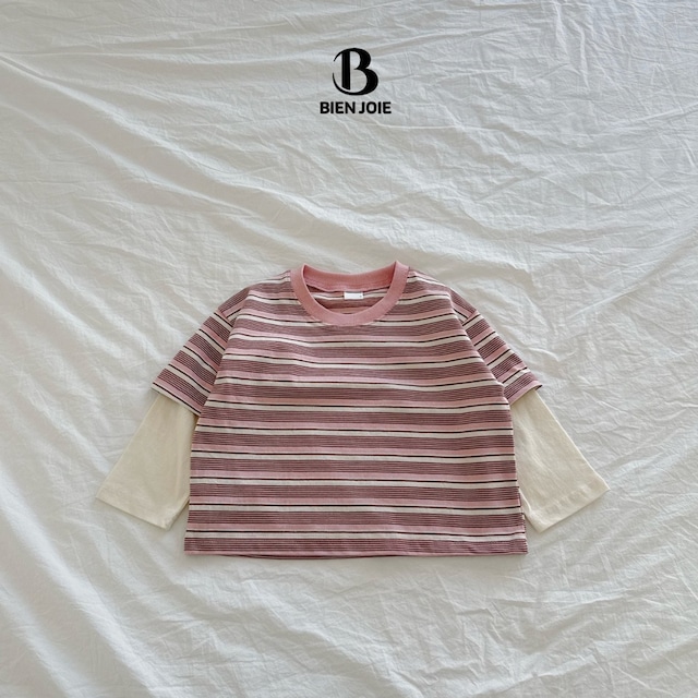 《送料無料》予約:ポロリレイヤードT【BIENJOIE】※ジュニアサイズ