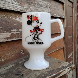 60's Minnie Mouse Federal Footed Mug / 6000yen / ヴィンテージ ミニーマウス ミルクグラス